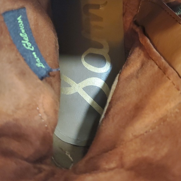 Sam Edelman Louie fring women's orange  suede western ankle short boots size 7.5 - Picture 12 of 16